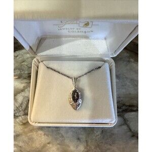 VTG MYSTIC FIRE Sterling Silver &12K Black Hills Gold Necklace by Coleman Co NIB